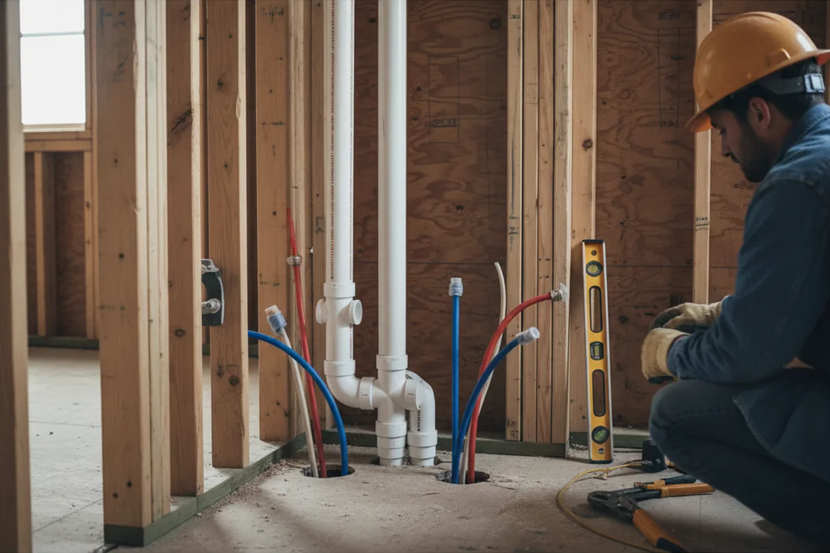 Drain and supply rough-in during Drain Cleaning in Anderson