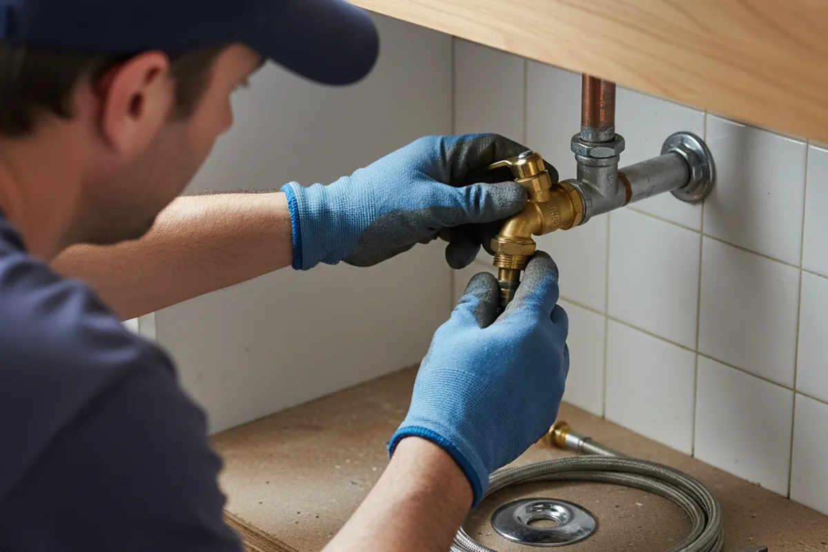 Shutoff valve and fitting work during Emergency Plumbing in Anderson